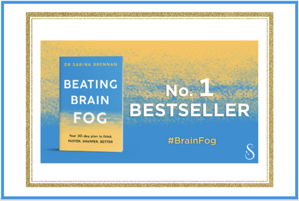 Book with text Beating Brain Fog No 1 Bestseller
